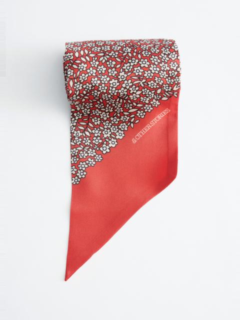 & Other Stories Slim Silk Print Scarf