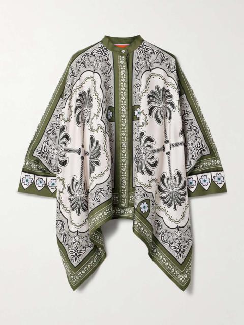 La DoubleJ Foulard printed silk-twill shirt Green