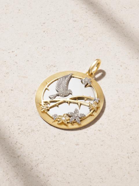 FOUNDRAE Resilience Oversized Medallion 18-karat Yellow And White Gold Diamond Pendant