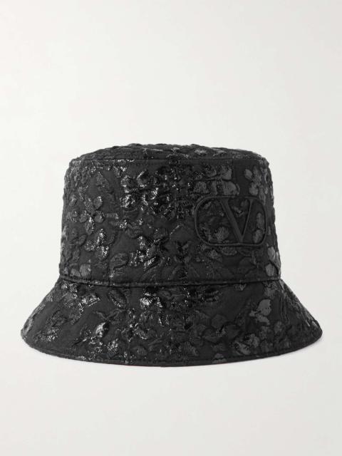 Valentino Garavani Logo-Embroidered Brocade Twill Bucket Hat
