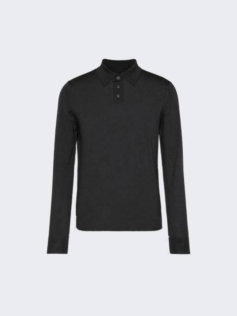Maison Margiela Long Sleeve Polo Shirt Black