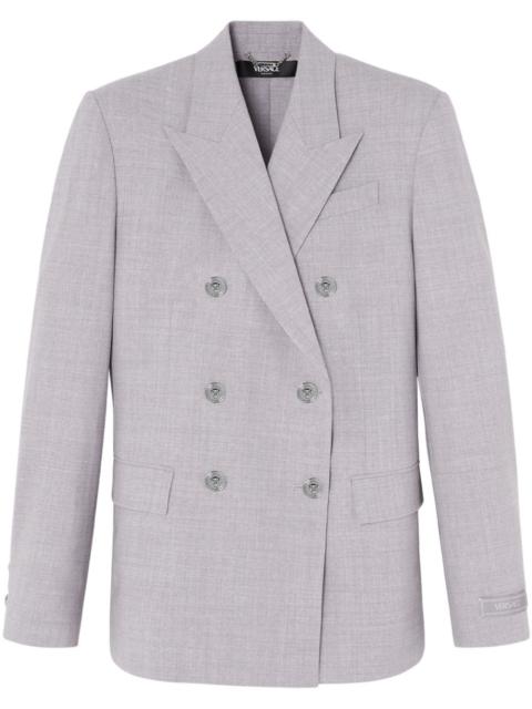 VERSACE double-breasted chambray blazer