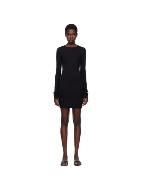 ÉTERNE Black Long Sleeve Crewneck Minidress
