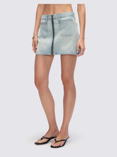 RE/DONE West Zip Skirt - Solana Blue
