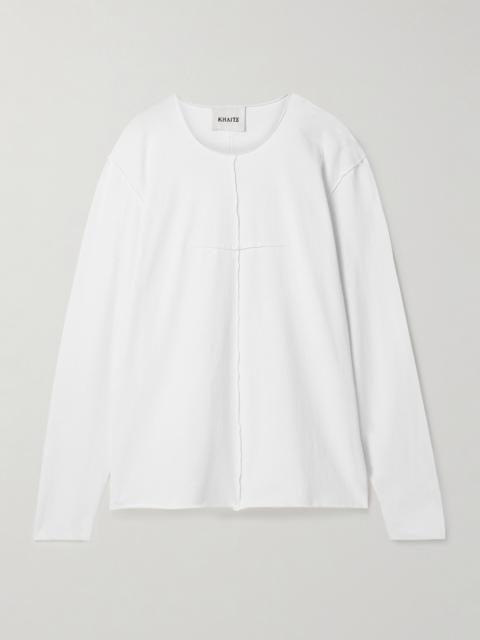 KHAITE Kit Paneled Cotton-jersey T-shirt