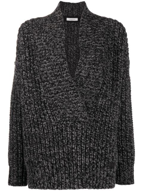 Valentino oversized mélange-knit jumper