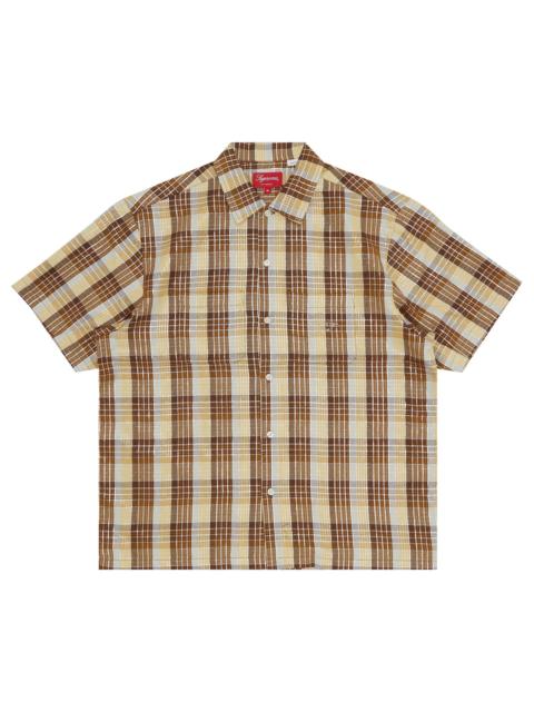 Supreme Supreme Metallic Plaid Short-Sleeve Shirt 'Brown'