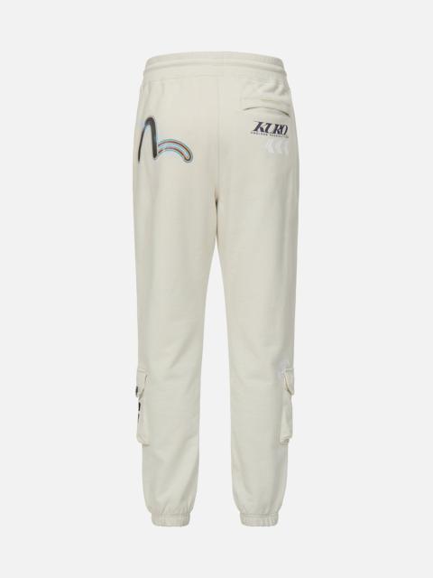 EVISU Eclipse Seagull Print Cargo Sweatpants