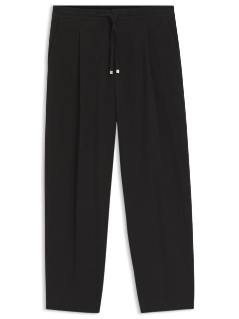 HUGO MODERN-FIT TROUSERS IN STRETCH-COTTON SEERSUCKER