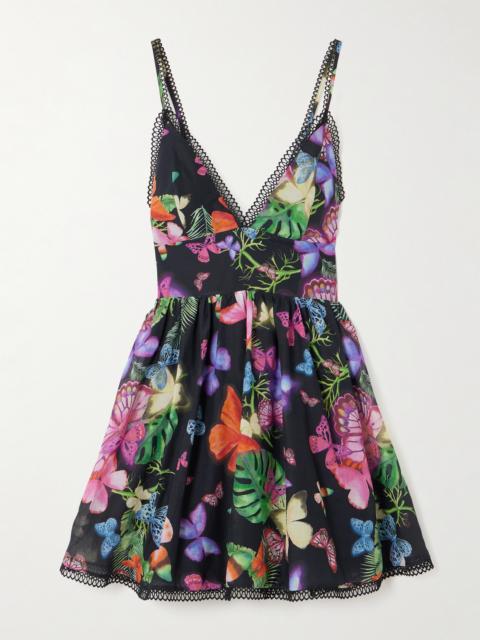 Charo Ruiz Issya Printed Cotton-blend Mini Dress
