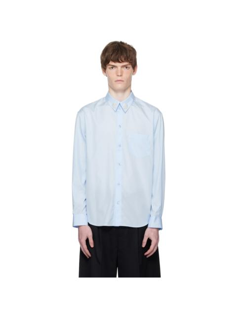 Simone Rocha Blue Beaded Flower Cluster Classic Shirt