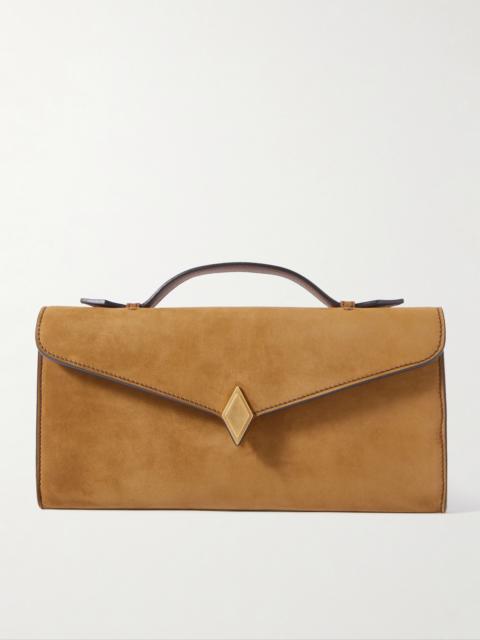 MÉTIER Edge Embellished Suede Clutch