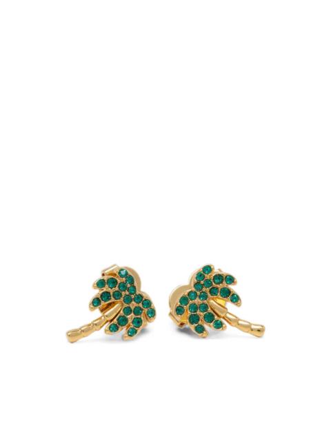 kate spade Away We Go crystal-embellished palm-tree earrings