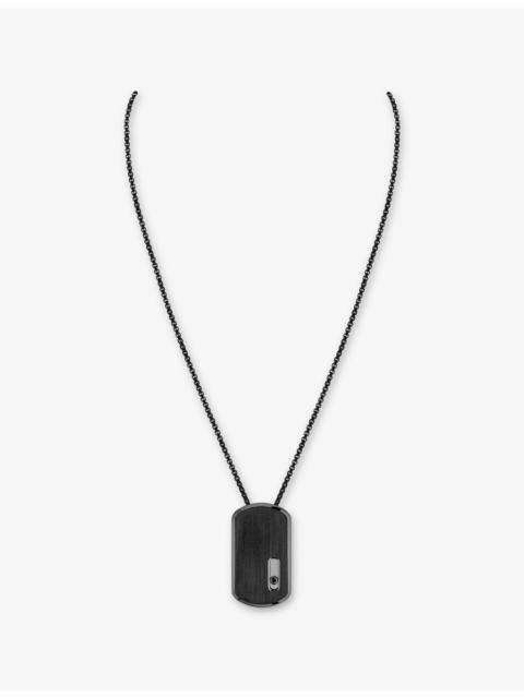 MESSIKA Move Large Black Titanium And 0.14ct Diamond Pendant Necklace