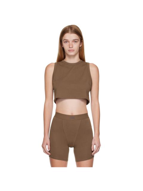 SKIMS Brown SKIMS Boyfriend Sleep Crop Tank Top