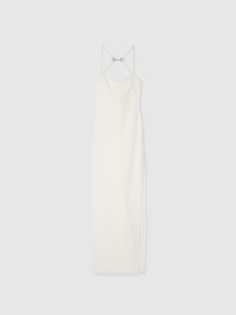 GUCCI Long silk dress with crystal Horsebit