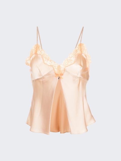 Butterfly Cami Top With Lace Peach Sorbet