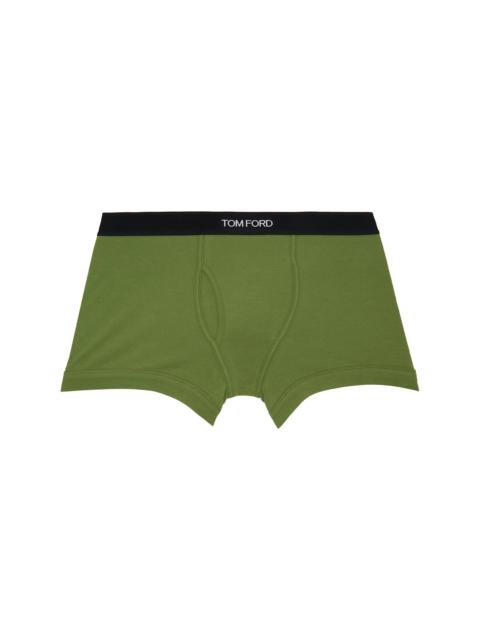 TOM FORD Green Cotton Boxer Briefs