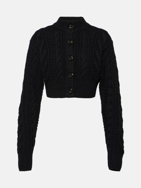 EMILIA WICKSTEAD Aleph cropped cable-knit wool cardigan