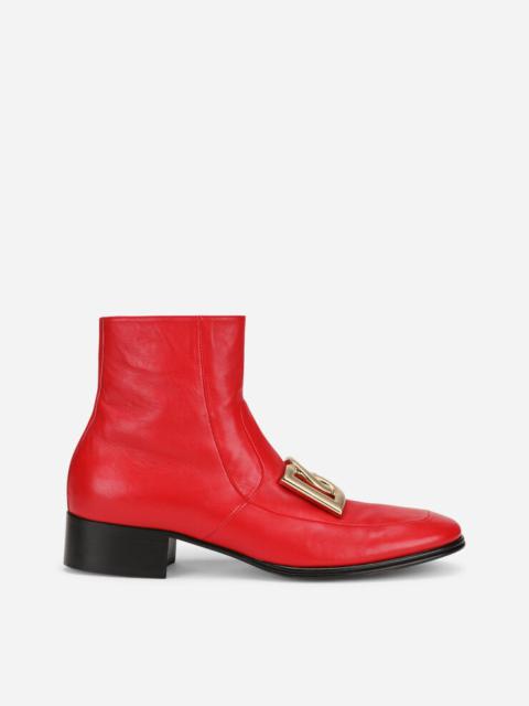 Dolce & Gabbana Nappa leather ankle boots with DG logo