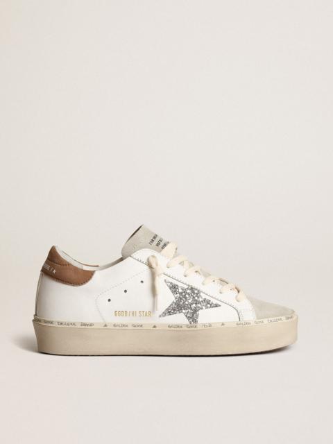 Hi Star with silver glitter star and dove-gray nubuck heel tab