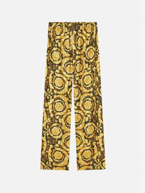 Barocco Print Silk Pyjama Bottoms