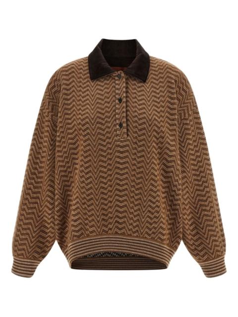 Missoni zigzag-pattern polo top