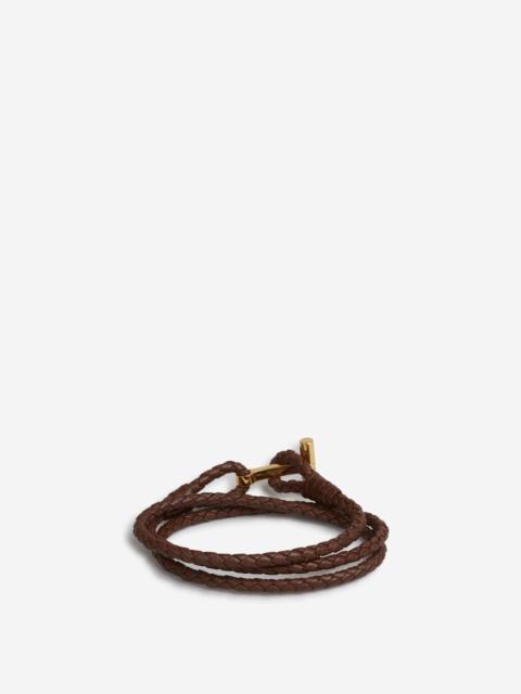 TOM FORD BRAIDED LEATHER BRACELET