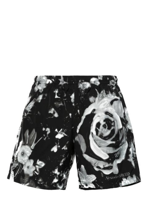 Alexander McQueen Wax Flower swim shorts