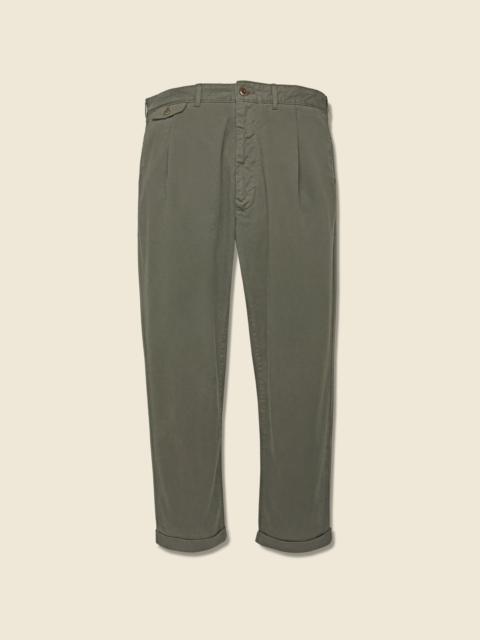 ALEX MILL Standard Pleated Chino - Olive Grey