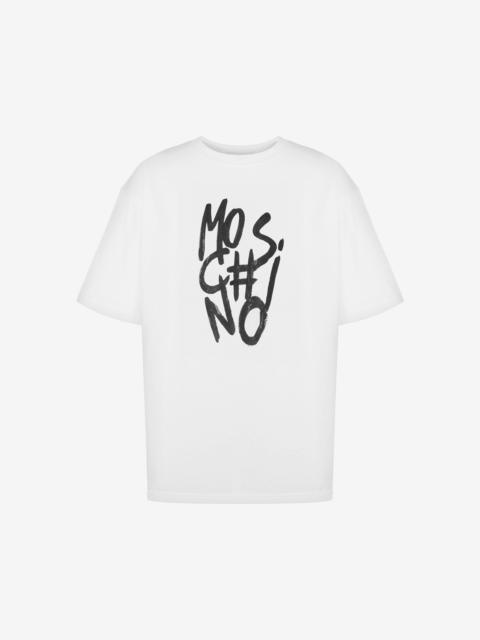 Moschino SCRIBBLE LOGO ORGANIC JERSEY T-SHIRT