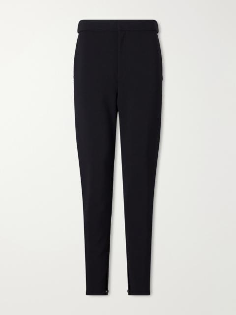 Loewe Tapered Leather-Trimmed Wool-Blend Twill Trousers