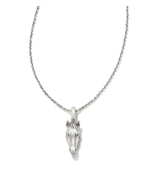 KENDRA SCOTT Beau Horse Pendant Necklace in Vintage Silver