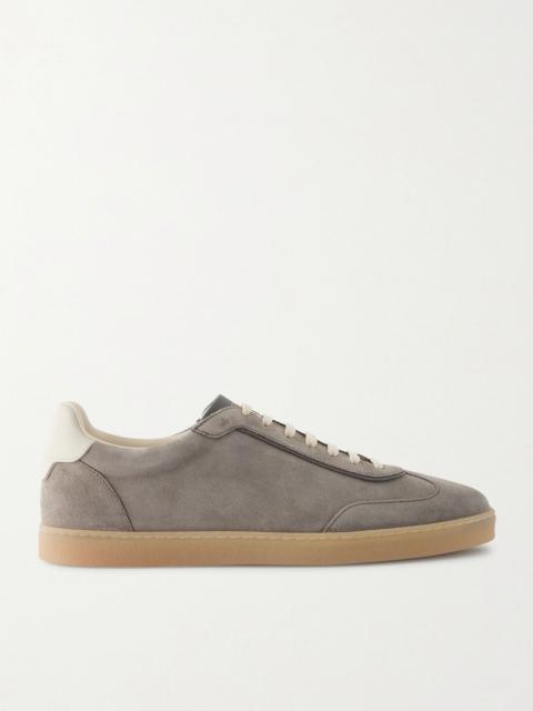 Brunello Cucinelli Coda Di Rondine Suede Sneakers Gray