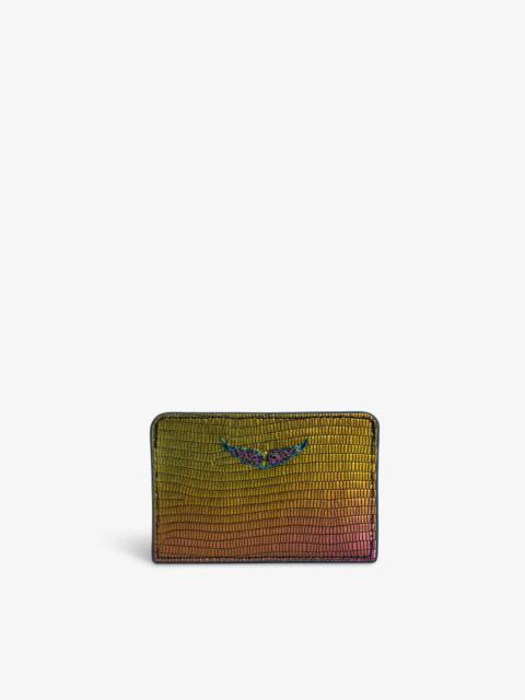 Zadig & Voltaire ZV Pass Embossed Metallic Card Holder