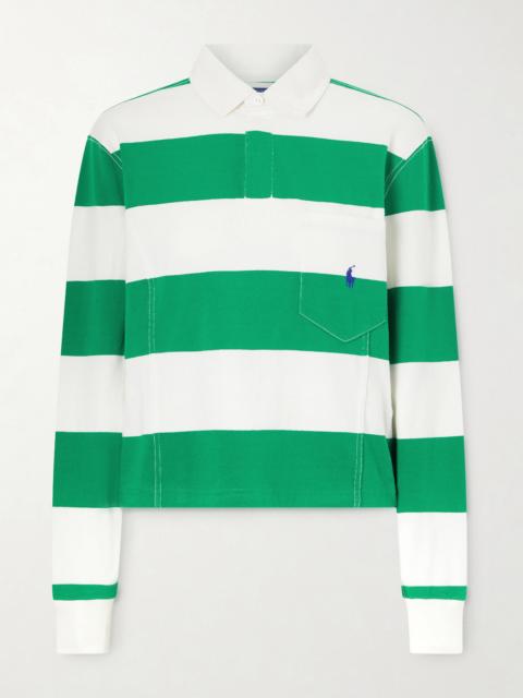 Polo Ralph Lauren Embroidered Striped Cotton Rugby Shirt