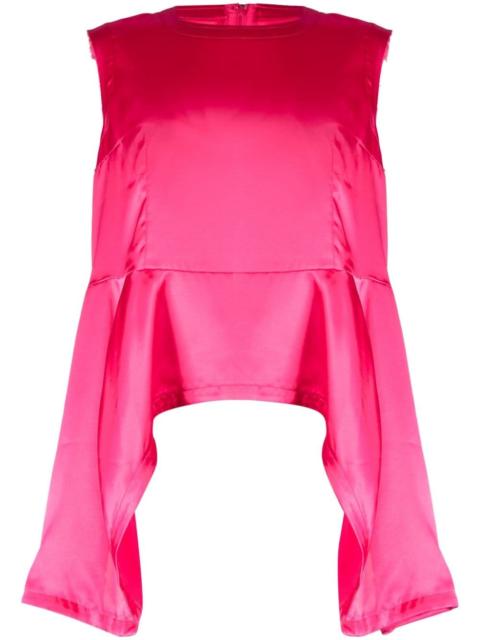 asymmetric-hem satin top