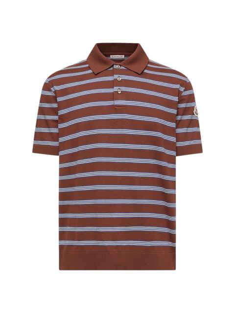 Moncler Men's Polo Shirt in Cotton - Blue Brown