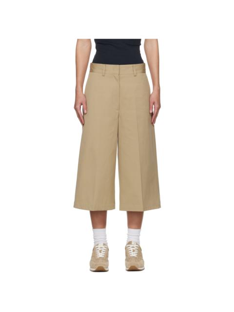 MSGM Beige Cotton Bermuda Shorts