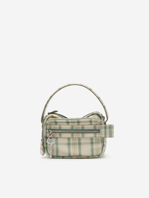Acne Studios Camero Kit check crossbody bag - Green/orange