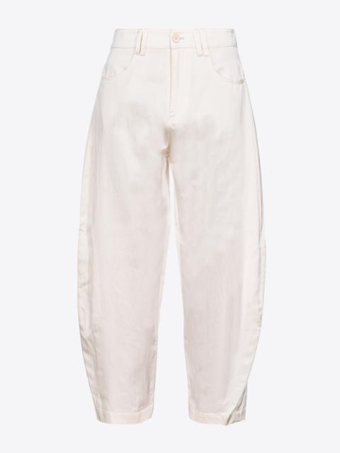 SATIN BARREL-LEG TROUSERS