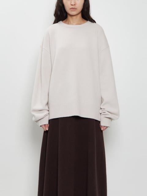 extreme cashmere n°431 Mike Stretch Cashmere Sweater — Chalk