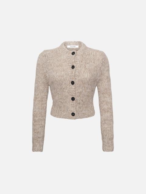 FRAME Marl Cardi Sweater in Oatmeal Heather Multi