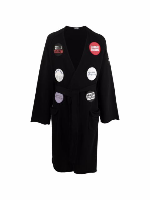 Raf Simons patch-detail tied-waist coat
