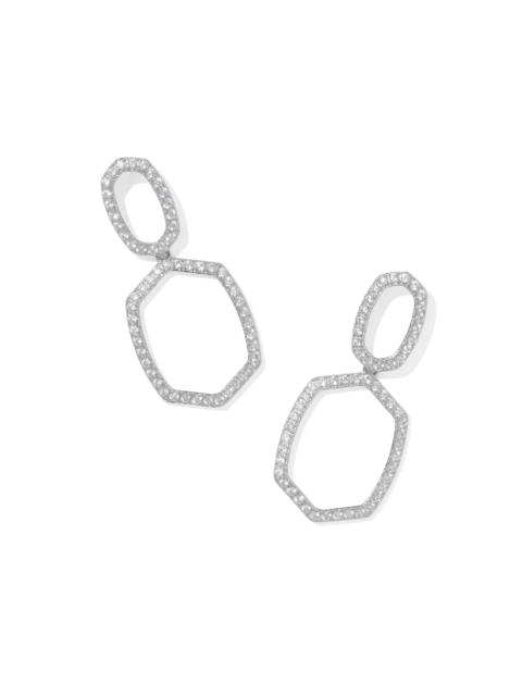 KENDRA SCOTT Daphne Pave Silver Open Frame Earrings
