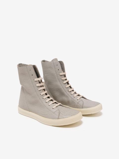 Rick Owens Mastosneaks Grey Grain Leather High Top Trainers - AW16