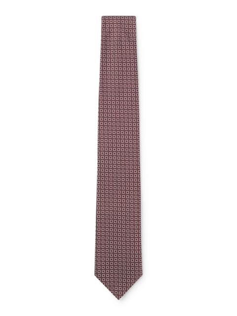 BOSS SILK-BLEND TIE WITH MICRO-PATTERN JACQUARD