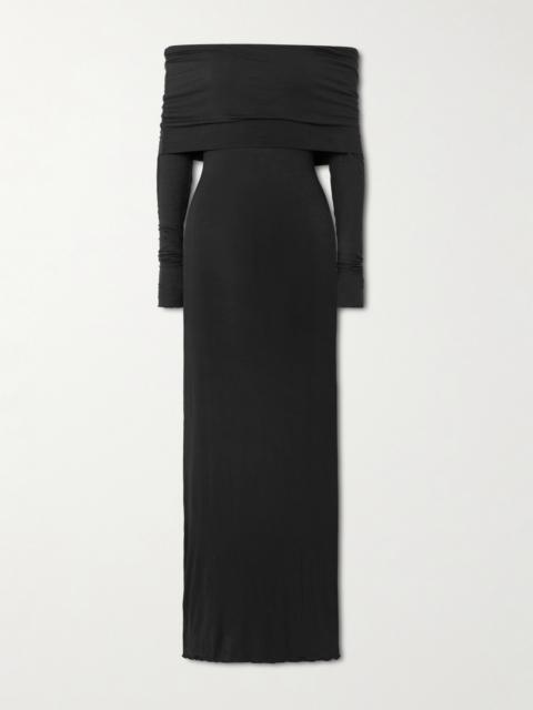 SKIMS Sheer Modal-blend Off Shoulder Long Dress