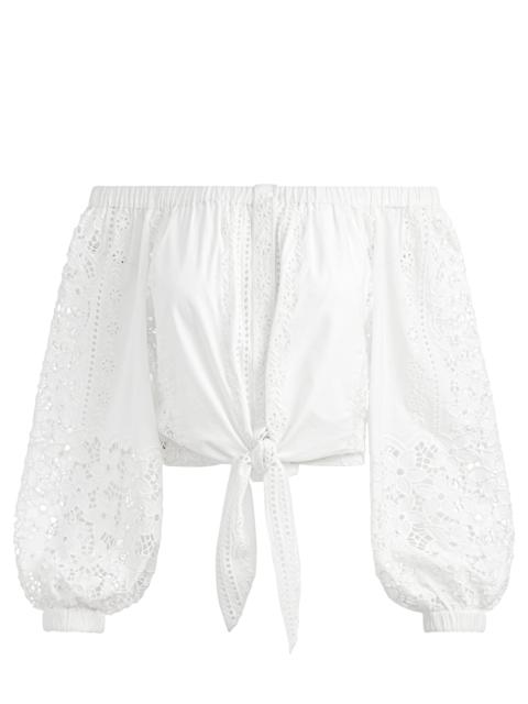 Alice + Olivia IVY OFF THE SHOULDER CROPPED TOP
