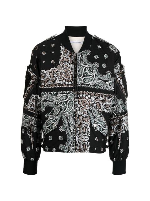 bandana-print cotton bomber jacket